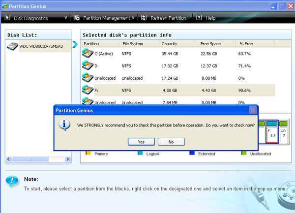 Check Partition- Convert NTFS to FAT