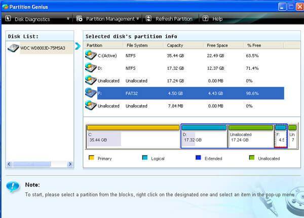 Select Partition-Convert NTFS to FAT 