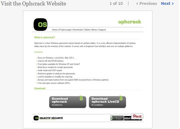 ophcrack software