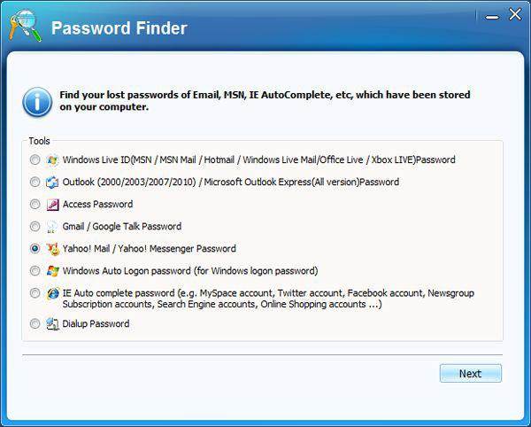 find yahoo password