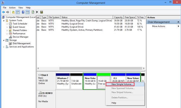 boot partition in Windows 8 step 2