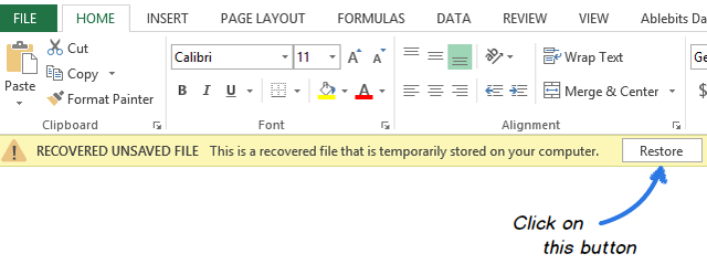 excel files recovery step 6