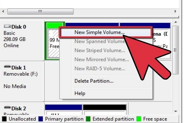 partition a hard drive step 4