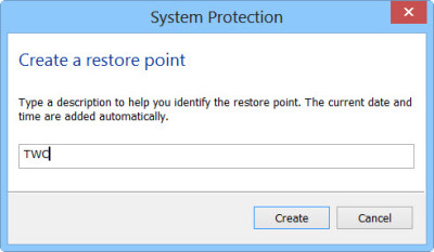 creat a system restore step 3