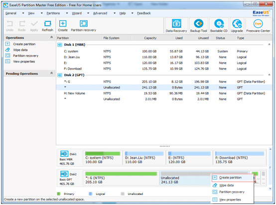 partition GPT hard drive step 5