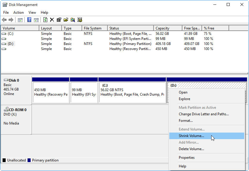 partition hard drive step 2