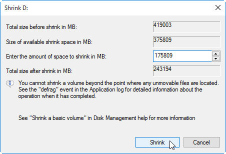 partition hard drive step 3