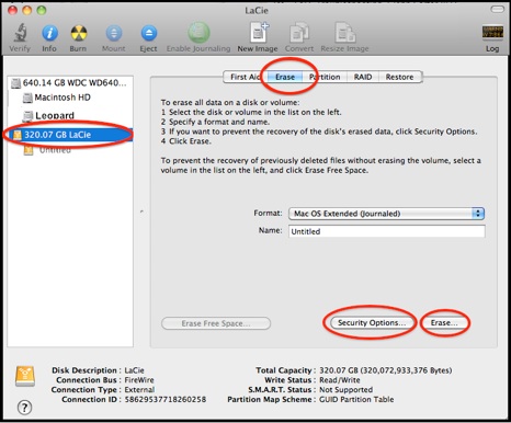 format partition on Mac OS X step 3