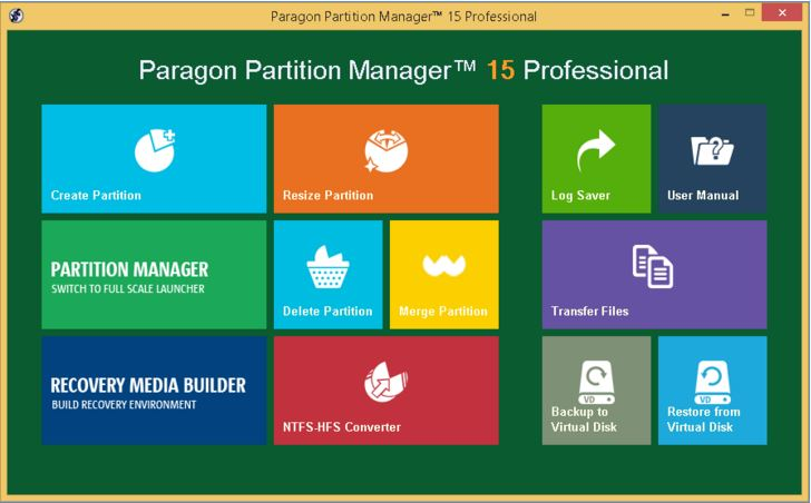 resize partition with Paragon Partition Master step 1