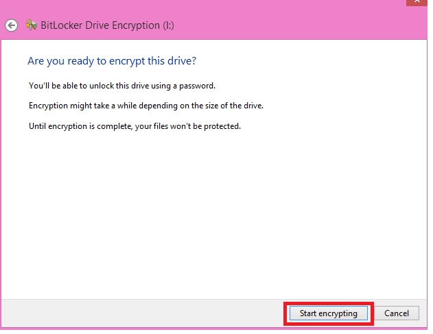 encrypt USB flash drive step 7