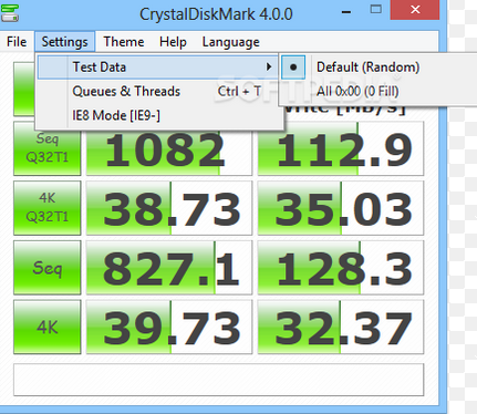 Test Hard Disk speed with CrystalDiskMark