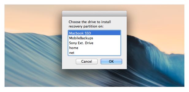 Create Recovery Partition on Mac step 3