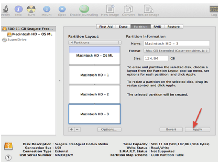 hard drive partition on Mac step 4