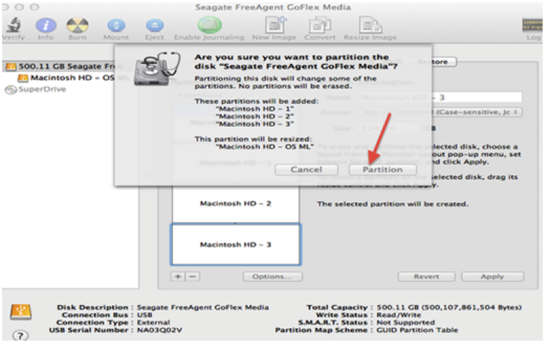 hard drive partition on Mac step 5