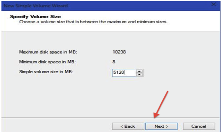 partition hard drive with computer management tool step 6