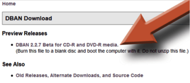 DBAN to secure erase hard drive