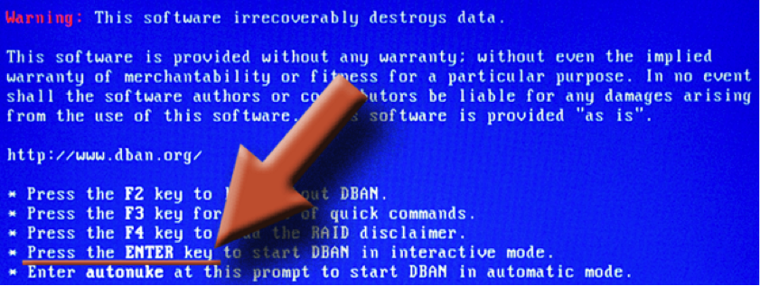DBAN to secure erase hard drive
