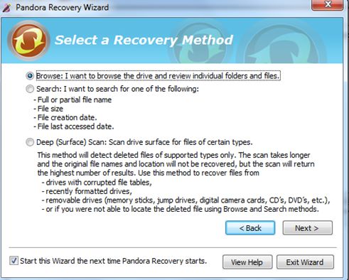 pandora recovery software